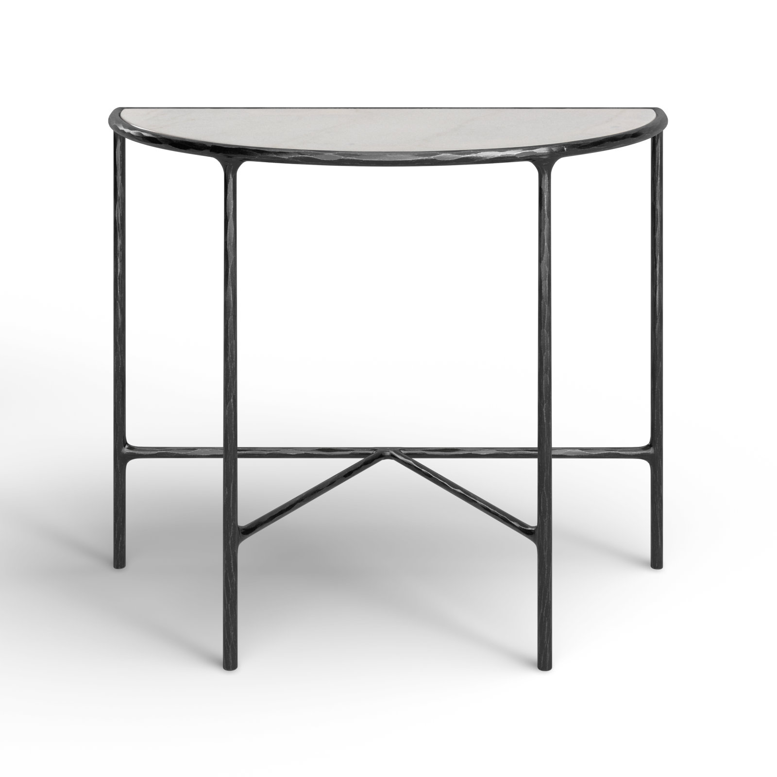 Evelynn 36'' Console Table, White Marble, Black