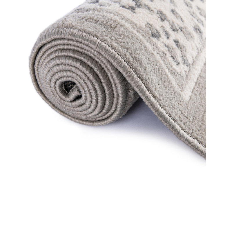 Tapis Pardus Teonni, Grey, Rond 3 pi 1 po