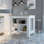 Cala 3-Shelf Wooden Kitchen Island