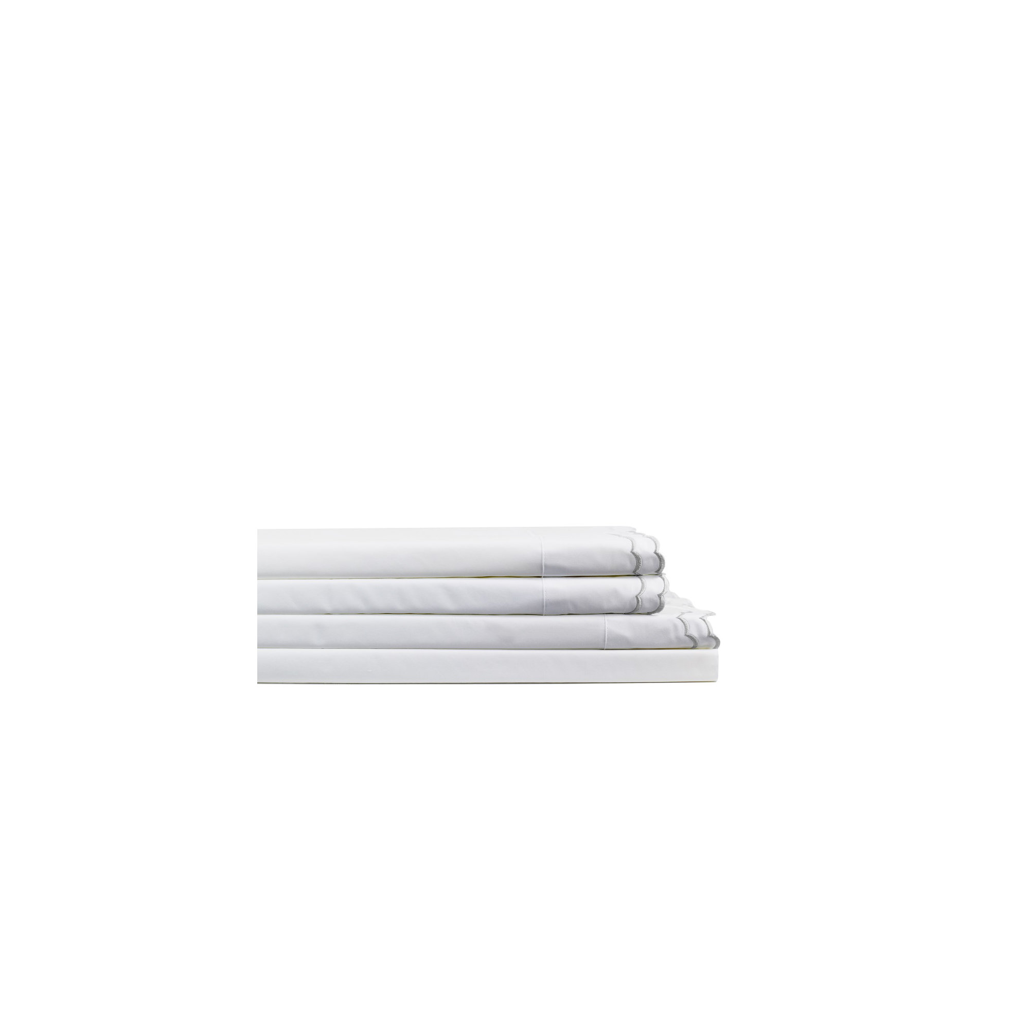 Bara Percale Sheet Set, Gray/White, Twin Sheet Set with 1 Pillowcase