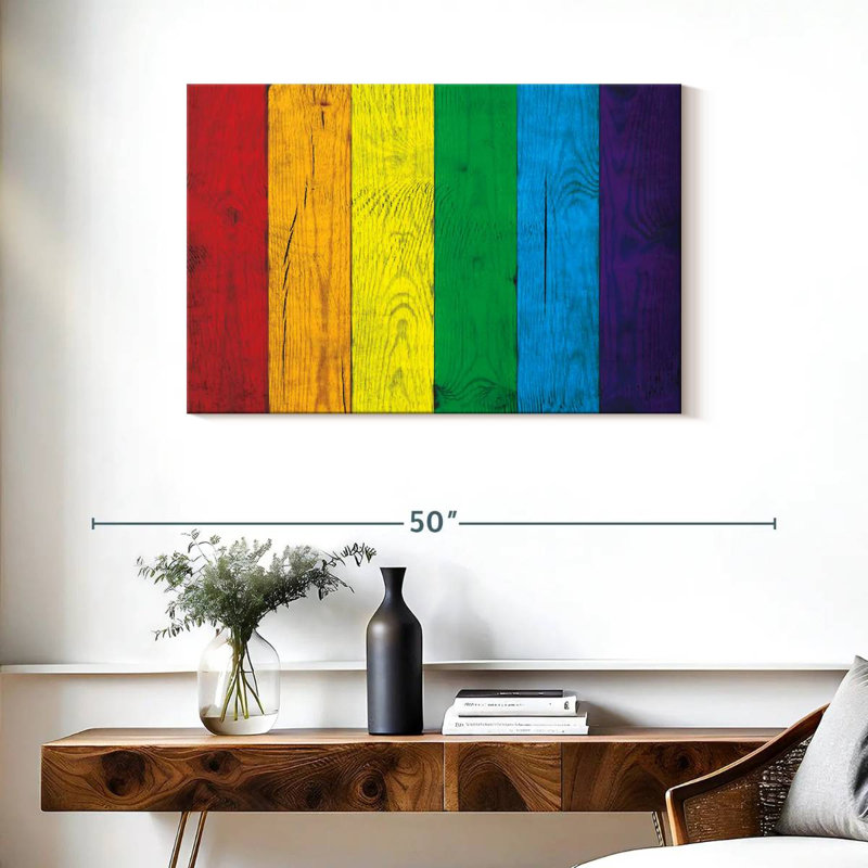 Fierté des couleurs sur bois, H 24 po x l 36 po