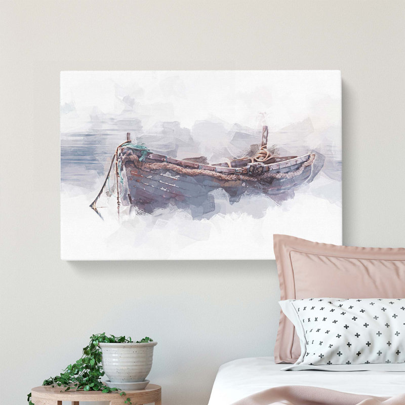 Stranded Boat In The Mist In Abstract - Wrapped Canvas, 35cm H x 50cm W x 3cm D