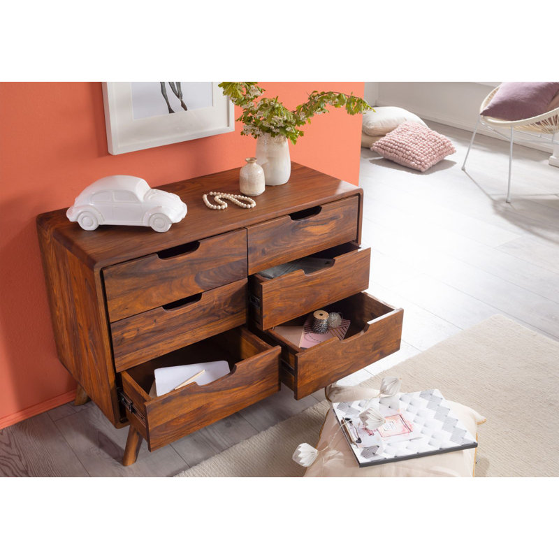 Malmö 2 Solid Wood 90cm W 6 - Drawer Chest of Drawers