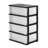 IRIS 4 Drawer Plastic Wide Chest, Black