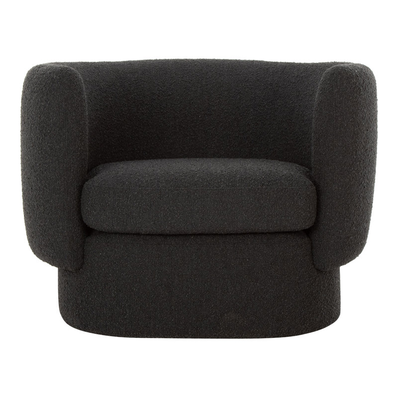 Koba Barrel Chair, Maya Black Boucle