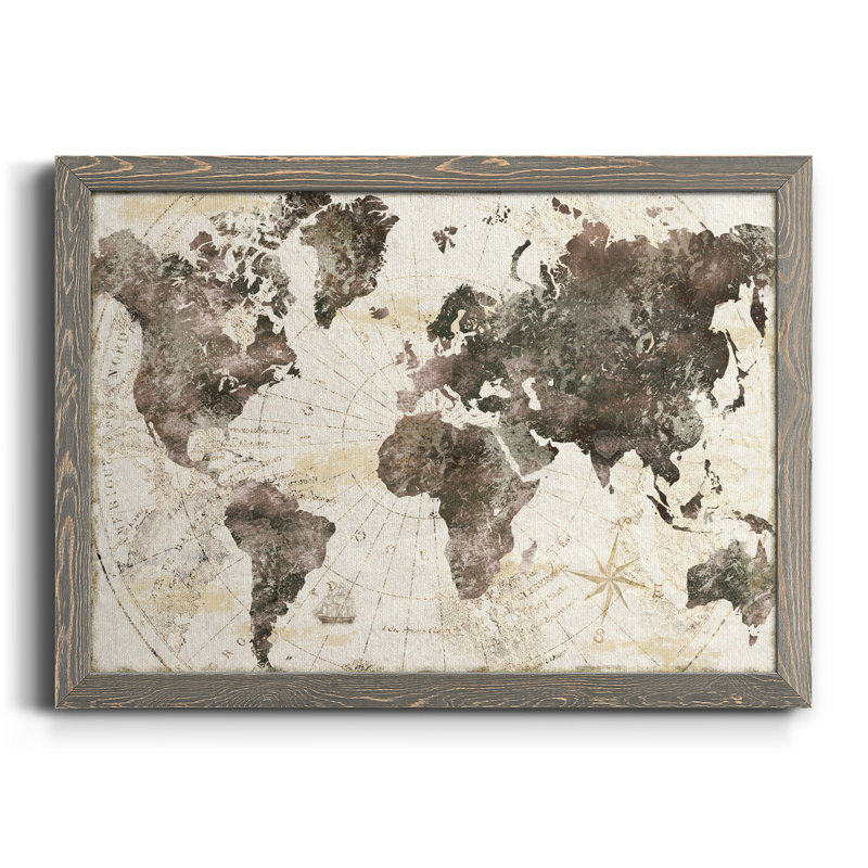 Terra Nova - peinture sur toile encadrée, Toile avec cadre gris, H 31 po x l 44 po x P 1 po