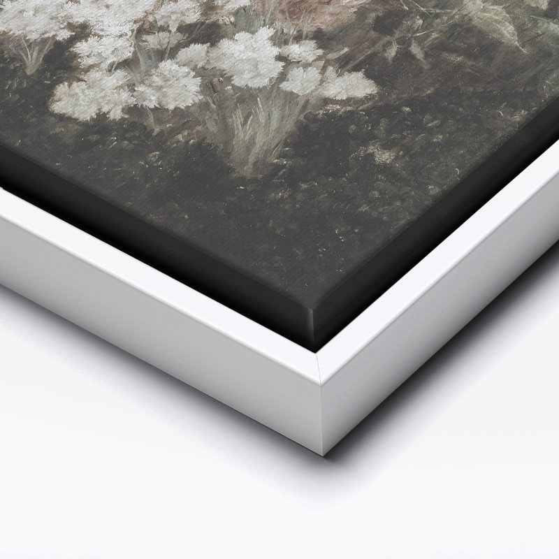 Maria Oakey Dewing - Jardin en mai, Canvas, White Framed, 08"H x 10"W