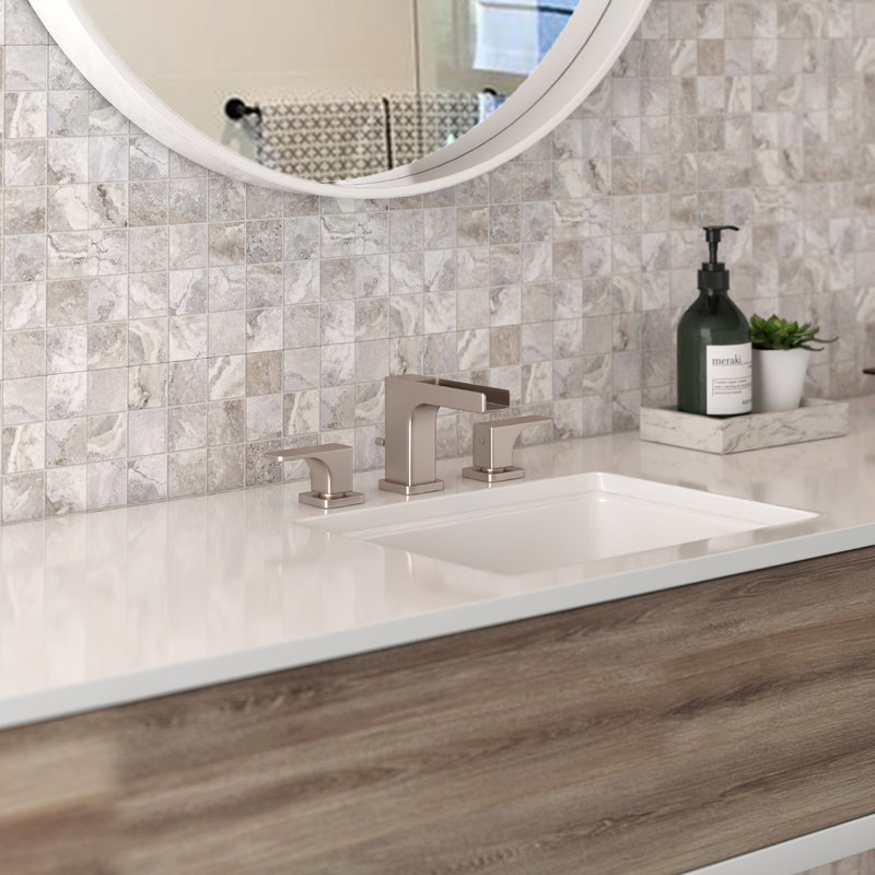 Quartile™ Widespread Lavatory Faucet with Trough, Polished Chrome