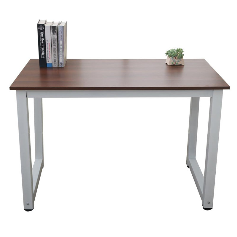 Metal Base Writing Desk, Brown
