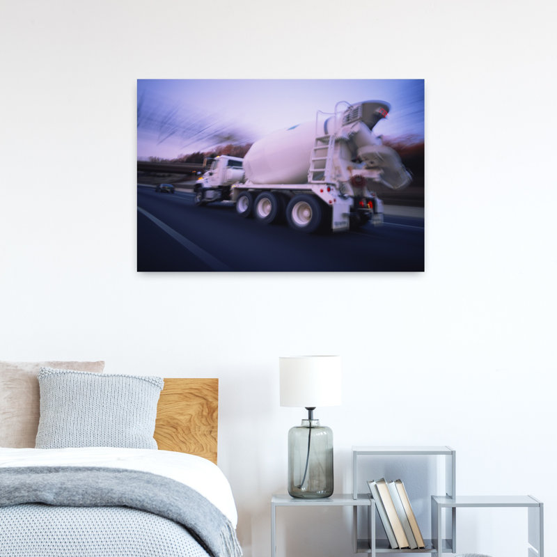 Cement Truck On The Road USA by Jerry Driendl Photography - Print, 60.96 cm H x 91.44 cm W