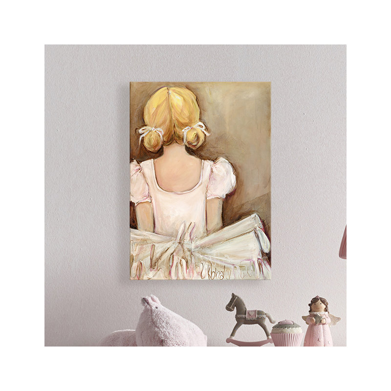 Jolie ballerine blonde, art sur toile, H 16 po x L 12 po x l 1,25 po
