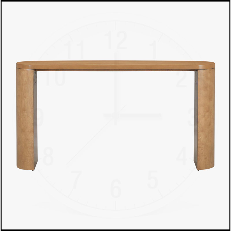 Stylish Semi-cylindrical Legged Porch Table with Multi-functional Design for Various Rooms, Natural