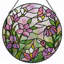 Panneau de vitrail à motif floral-1715284794