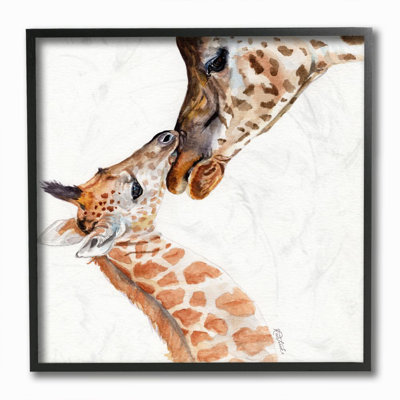 «Giraffe Family Portraits Animal», reproduction d'art