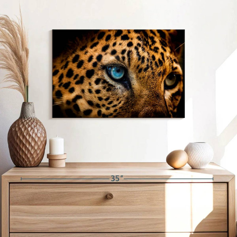 Leopard Eyeing Prey, 16" H x 24" W