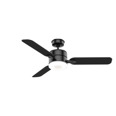 54" Paume 3 - Blade Outdoor LED Standard Ceiling Fan with Wall Control and Light Kit Included