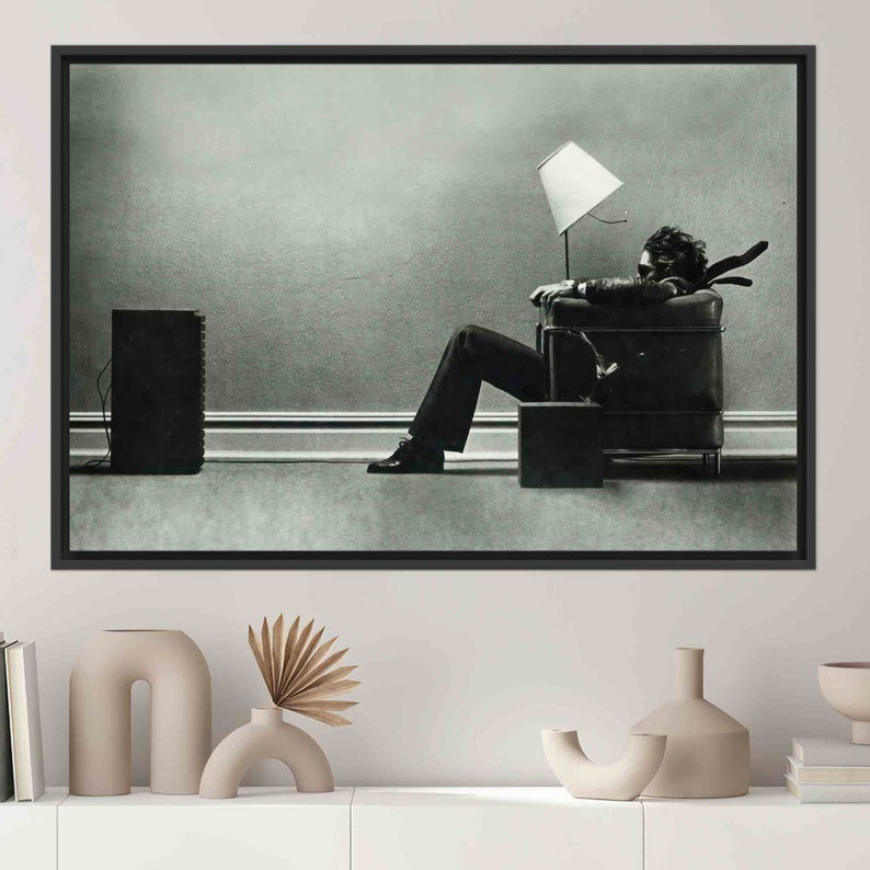 Maxell, grande impression sur toile tendance pour chambre d'enfant - art mural moderne et décoration intérieure, Noir