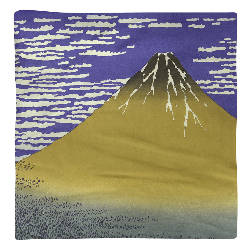 Katsushika Hokusai Cotton Square Napkin, Golden/Blue