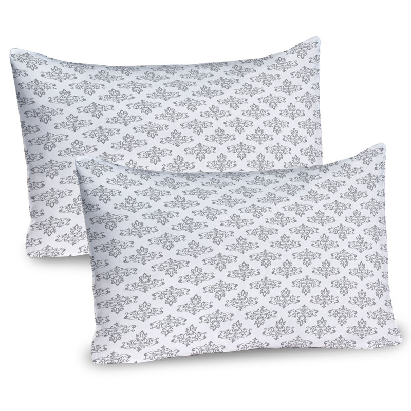Ensemble de 2 taies décoratives à motif abstrait Ambesonne - blanc et gris pâle, H 20 po x l 26 po