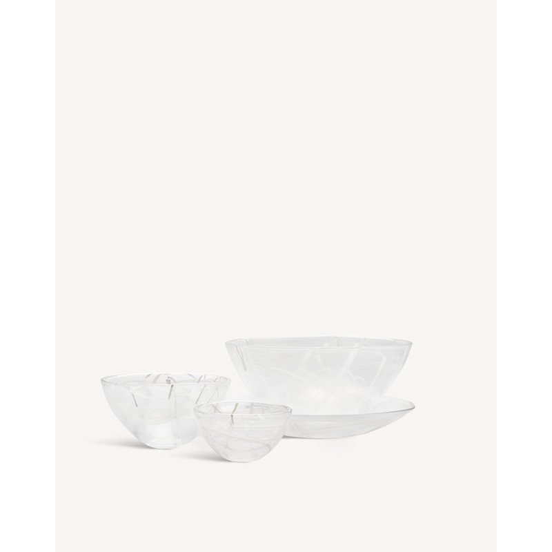 Contrast Bowl White/White, 6.6" H x 13.8" W x 13.8" D