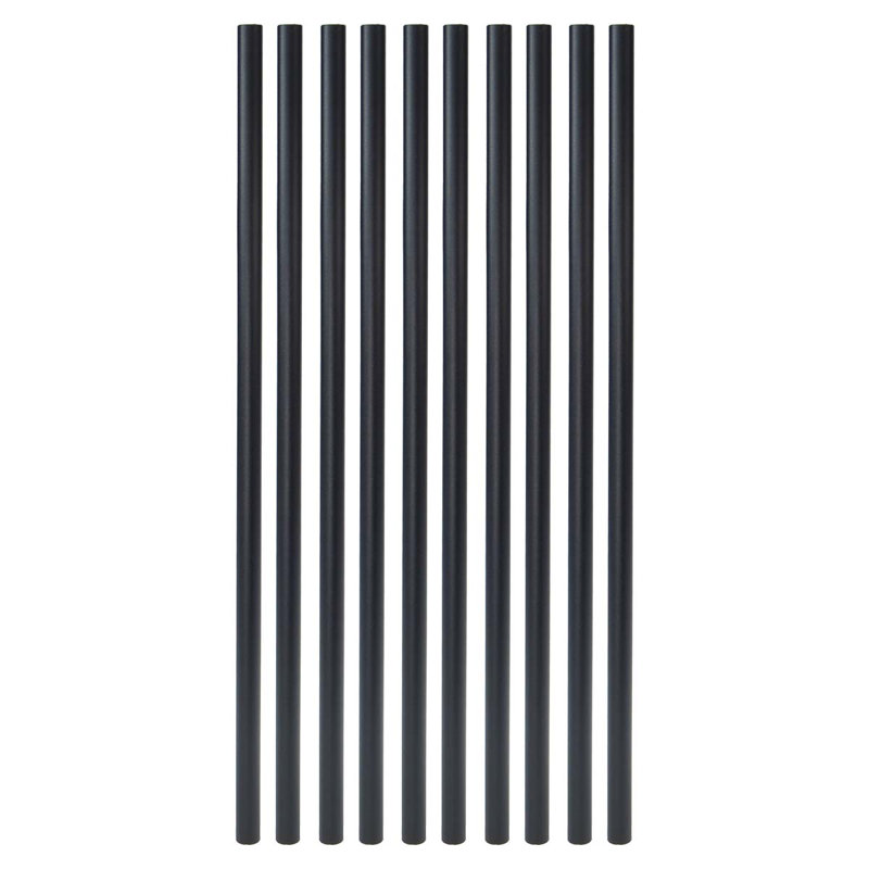 26" Black Sand Steel Round Deck Stair Baluster Set
