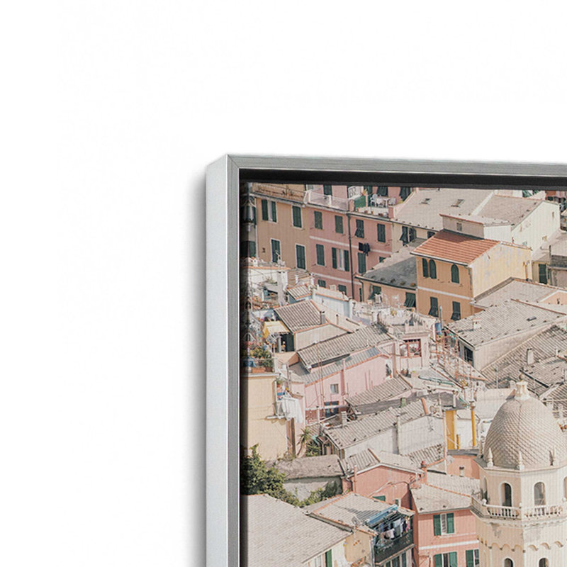 Impression sur toile tendue Riviera Riviera, Cadre en chrome poli, H 12,75 po x l 18,75 po x P 1,75 po