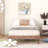 Twin Size Classic Wooden Floating Bed Frame,Low Profile Platform Bed With Sturdy Slats Support,No Headboard,No Box Spring Needed,Easy Assembly  (Walnut, Twin)-1424359555-1424359554