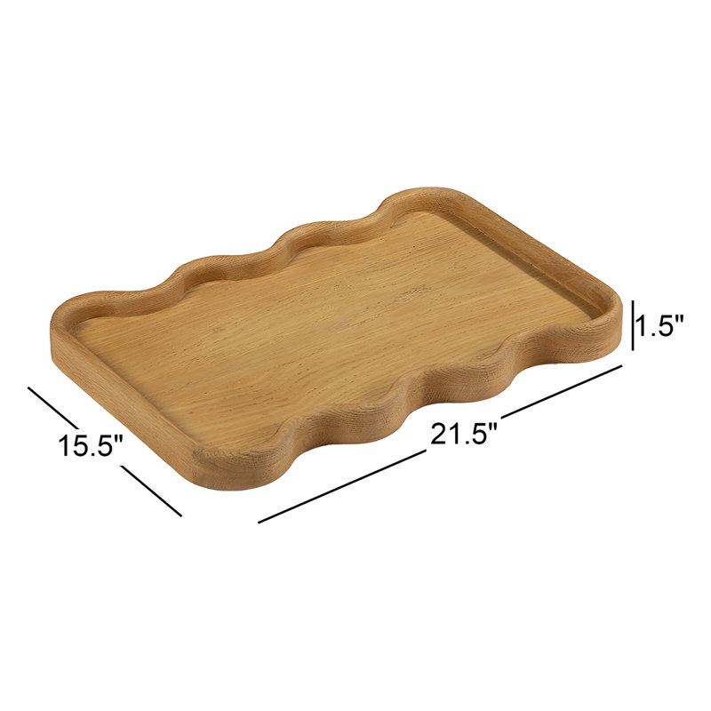 Plateau en bois massif Almandine, Brun, H 1,5 po x l 21,5 po x P 15,5 po