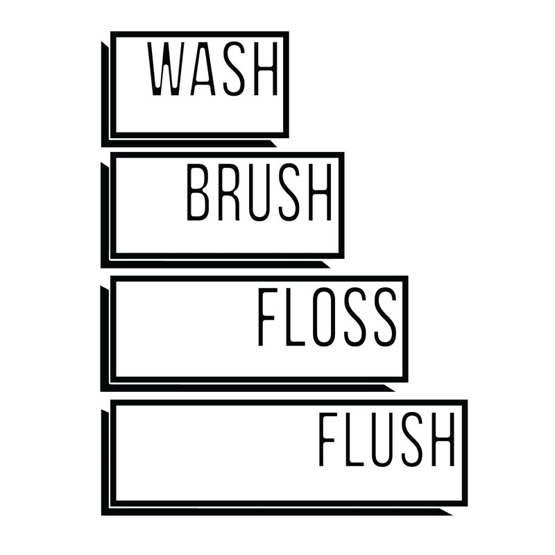 Wash Brush Floss - Textual Art Print, 76 cm H x 51 cm W, Wrapped Canvas