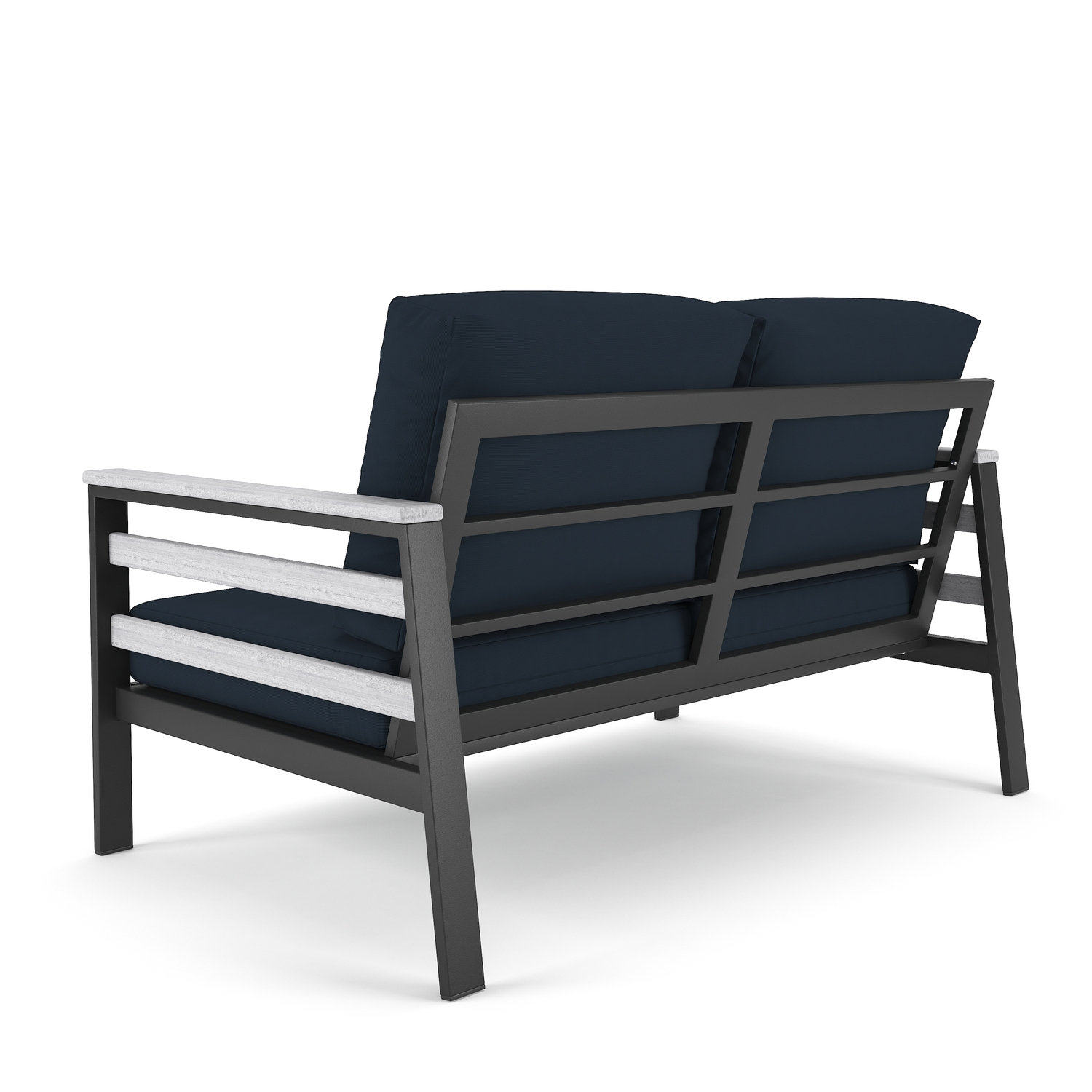Townsend 55" Sunbrella® Patio Loveseat, Canvas Navy Sunbrella® Canvas, White/Dark Gray