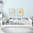 Twin Size Floor Bed With Fence Without Door, Rubber Wood Floor Bed With Safety Guardrails,White-832653997