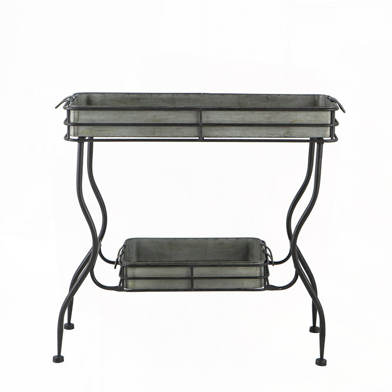 Galvanized Tray Table Accent Table
