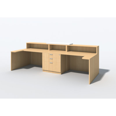 2 Person Rectangle Synthetic Laminate Reception Desk
