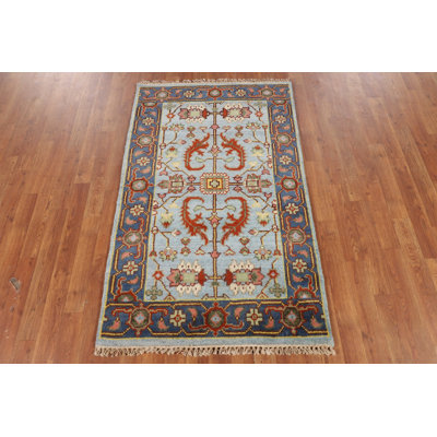 Light Blue Wool Oushak Oriental Rug 3x5