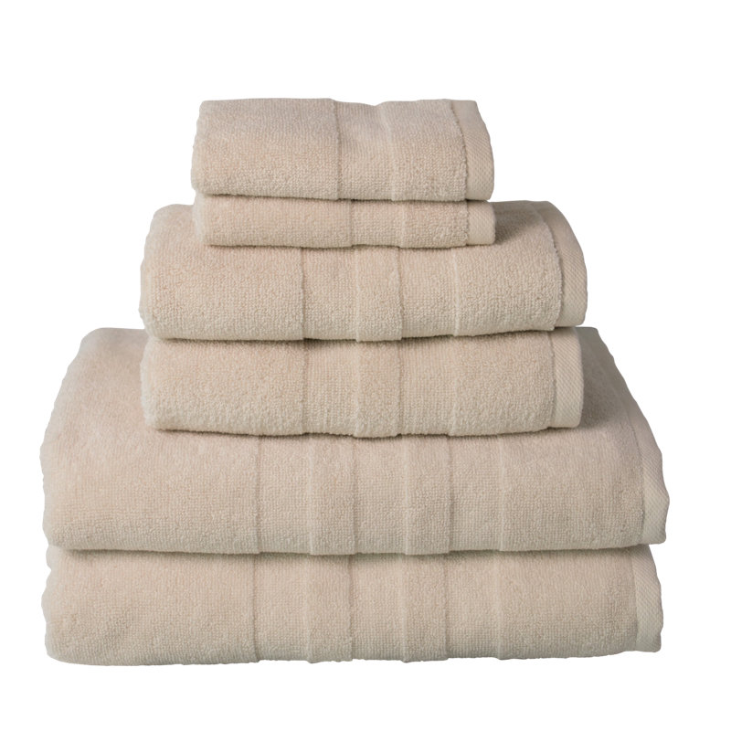 Glasco 6 Piece Set Turkish Cotton Bath Towel, Tan