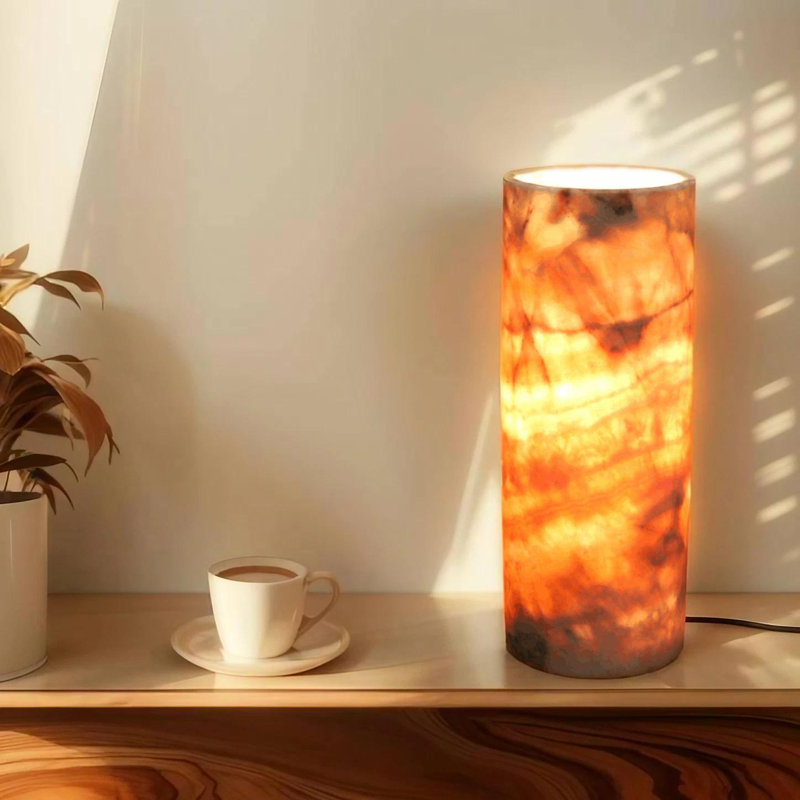 Lampe onyx lisse lune de sang