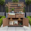 Banc de rempotage avec plateau en acier inoxydable et tablettes mobiles-617644889