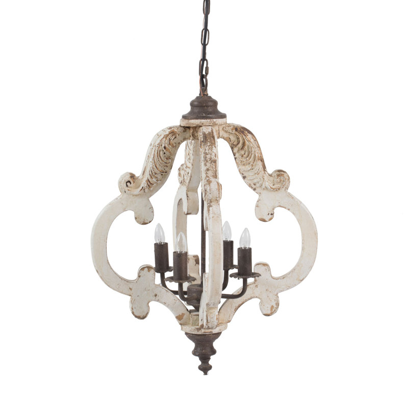 Lustre géométrique à 4 lumières de style bougie Heatherton