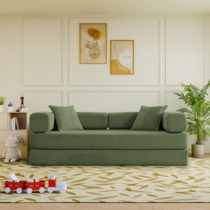 Lozena Boneless 78-Inch King-Size Convertible Sleeper Sofa Bed with No Assembly, Hybrid Mattress Couch Compression Sofa In a Box