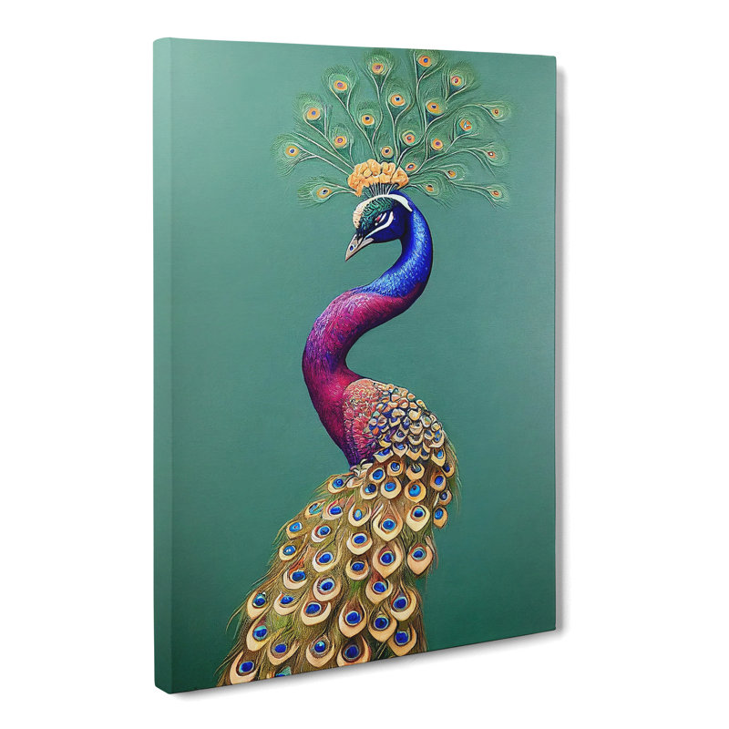 CAN-V0523-1774X Peacock Painting Vol.2 - Wrapped Canvas Print, 50cm H x 35cm W