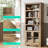 Kistner 2 Pieces 72" Tall Bookcase with Tempered Glass Doors, 6 Shelf Large Storage Cabinet-1755421960-1755421961