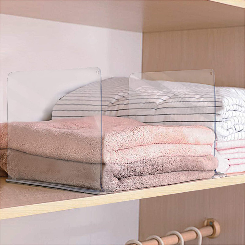 Sorbus Acrylic Adhesive Shelf Dividers 6-Pack - 8-inch, 11" H x 8" W x 1" D