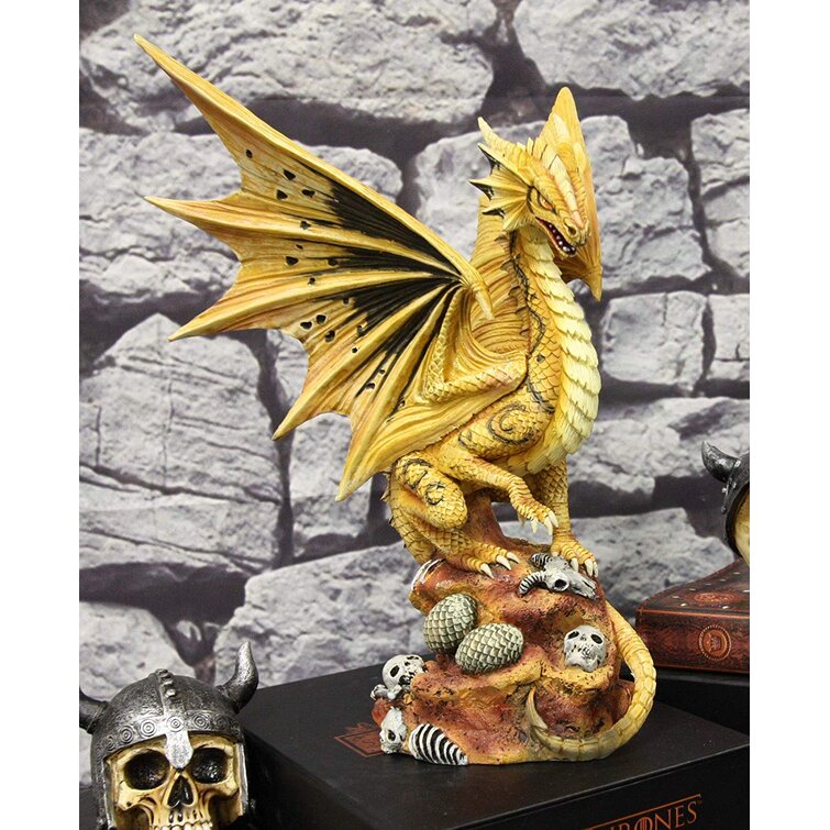 World Menagerie Pisinemo World Menagerie Desert Sand Element Chaos Dragon  Statue Anne Stokes Fantasy Art Age Of Dragons And Dungeons Decor Figurine ( Adult Mother)