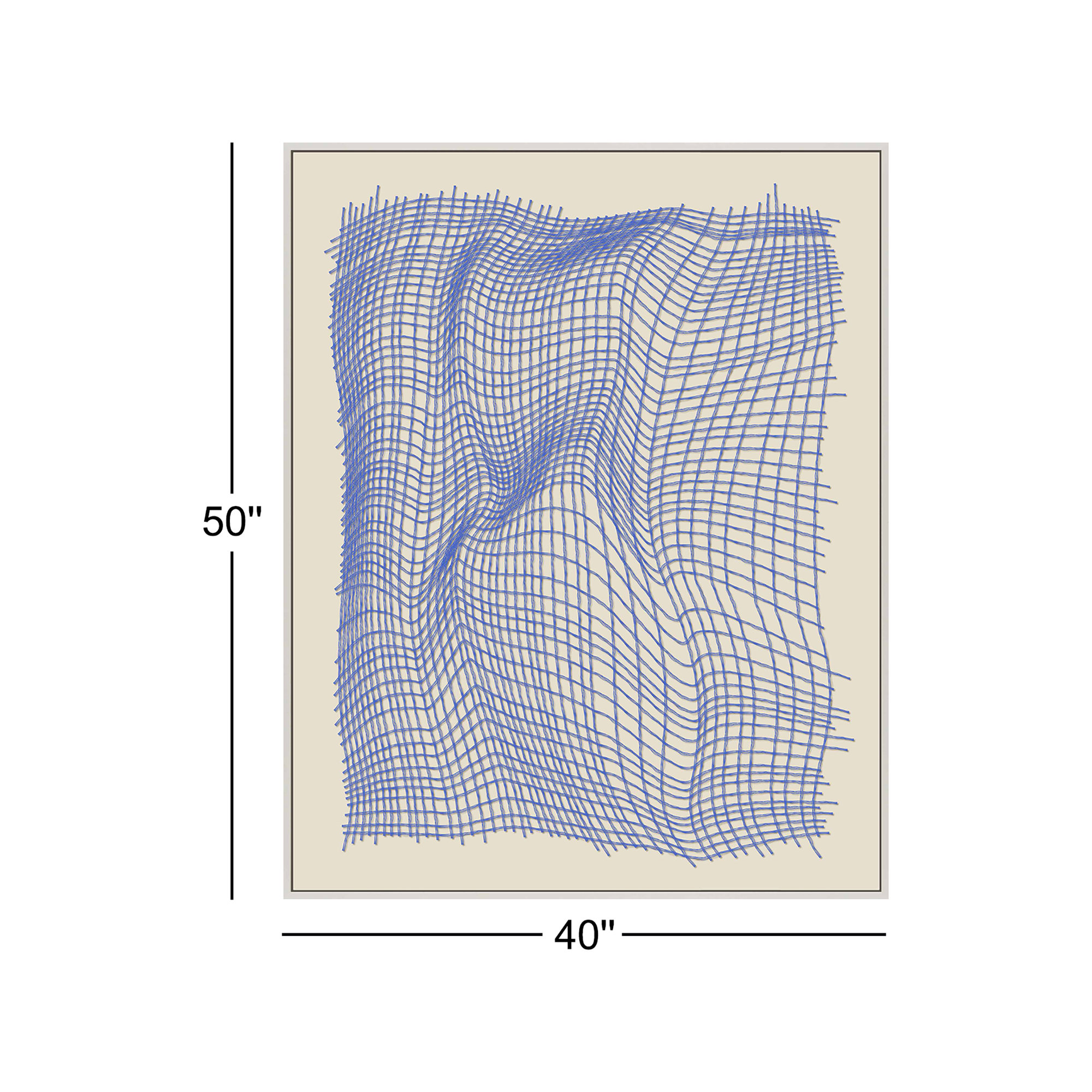 Netting 1 by Jacques Pilon, White Single Structure Framed Canvas, 50" H x 40" W x 1.25" D