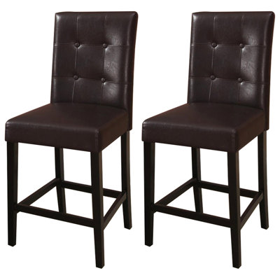 Chaises de salle à manger en similicuir brun, hauteur de comptoir, assise à 2 hauteurs, dossier, chaises