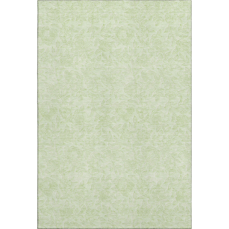 Premium Machine Washable Prisco Aloe Rug, Rectangle 8' x 10'