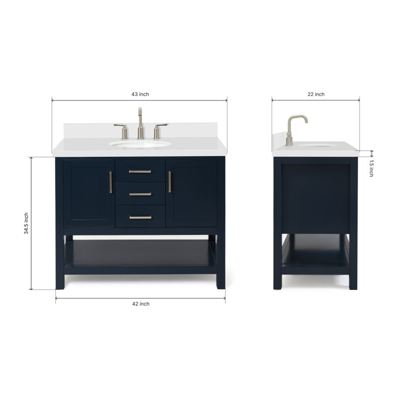 Bayhill 43'' W Single Vanity, Midnight Blue