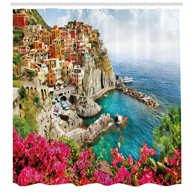 Shower Curtain with Hooks Included, 70" H x 69" W
