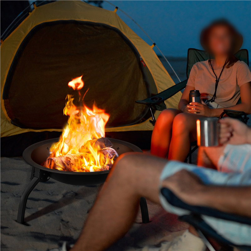 Round Iron Wood Burning Fire Pit