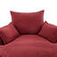 Fauteuil de salon rond pivotant à 360° rouge avec coussin double couche, oreiller de soutien, mécanisme silencieux, tissu velours côtelé pour faire la sieste au bureau, profondeur d'assise de 96,5 cm, design du coussin, 3 oreillers amovibles.